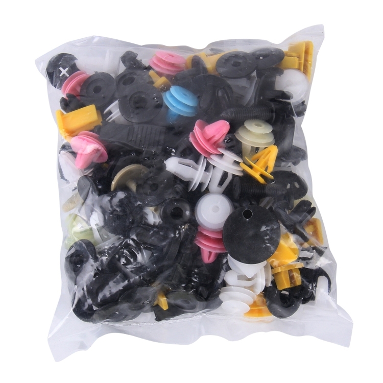 100 PCS Hole Plastic Rivets Fastener Push Clips(Colors)