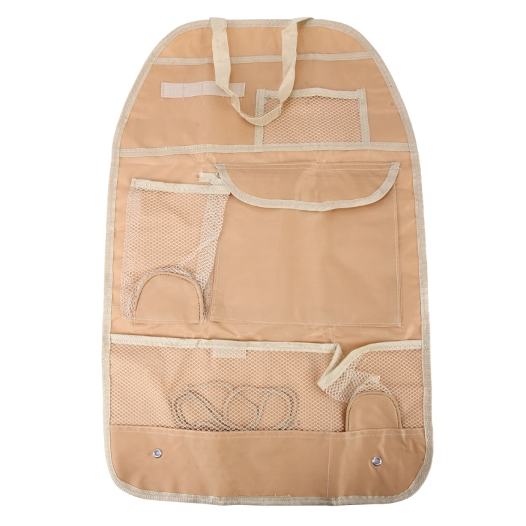 Auto Car Seat Back Organizer Car Seat Hanging Bag Storage for Drinks Cups Phones and Other Items (Khaki)