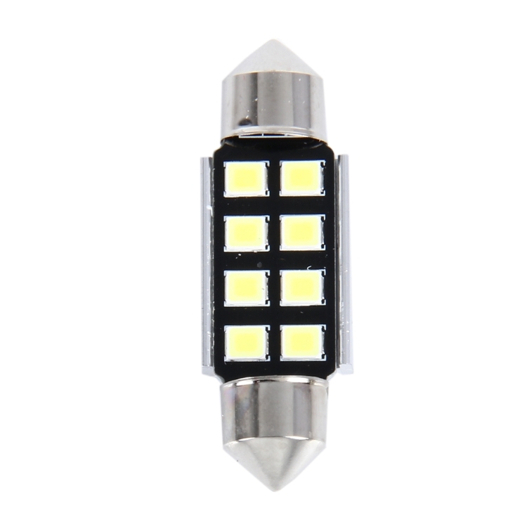 2 PCS 3W 200 LM 6000K 36MM 8 SMD-2835 LEDs Bicuspid Port Decoding Car Dome Lamp LED Reading Light, DC 12V(White Light)