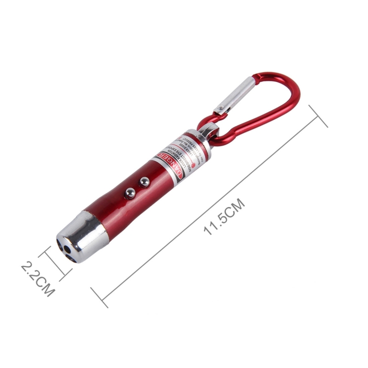 2 PCS Portable Colorful Metal Shell Mini LED Flashlight Torch Light Laser Light Keychain Outdoor for Hiking Climbing Money Detecting(Red)