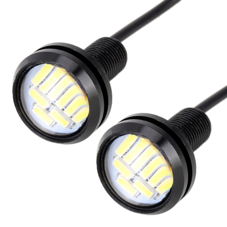2 PCS 2W Car Auto Eagle Eyes Fog Light Turn Light with 12 SMD-4014 LED Lamps, DC 12V Cable Length: 55cm(White Light)