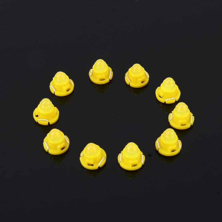 10PCS 2W T4.7 Wedge Instrument Panel LED Light Dashboard Gauge Cluster Indicator Lamp Bulb (Yellow Light)