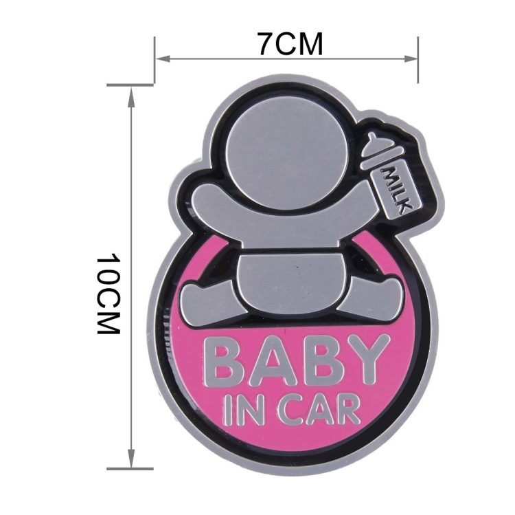 Baby in Car Happy Drinking Milk Infant Adoreable Style Car Free Sticker(Pink)