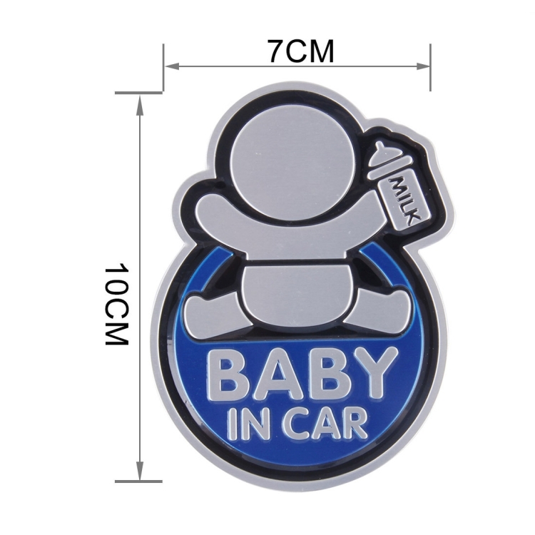 Baby in Car Happy Drinking Milk Infant Adoreable Style Car Free Sticker(Blue)