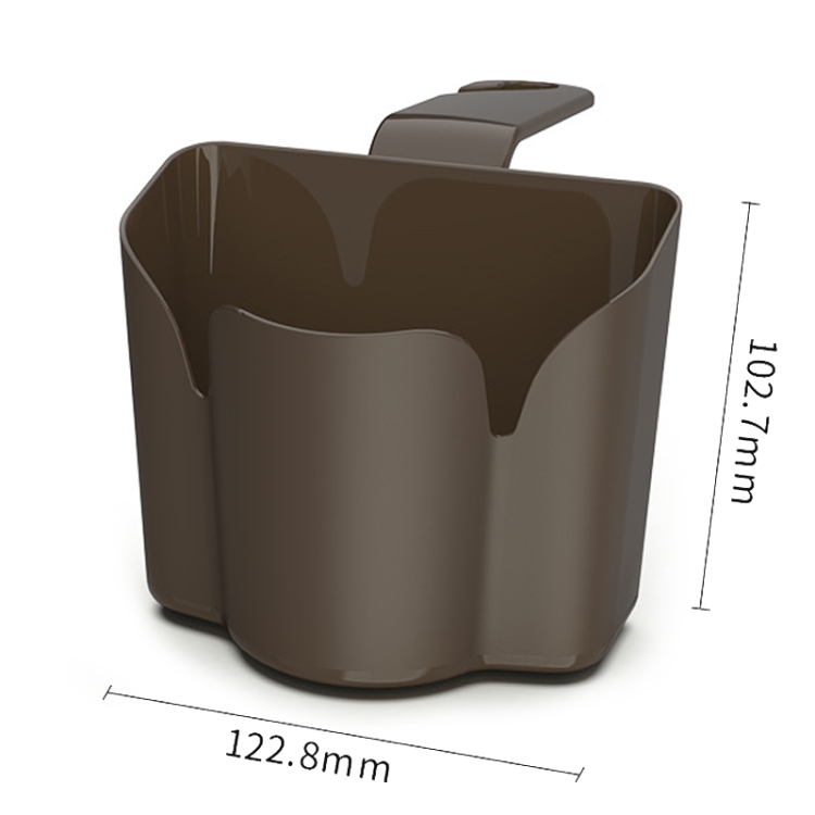 Car Back Seat Hook Trash Rubbish Garbage Can Mobile Phone Holder Storage Box (Brown)