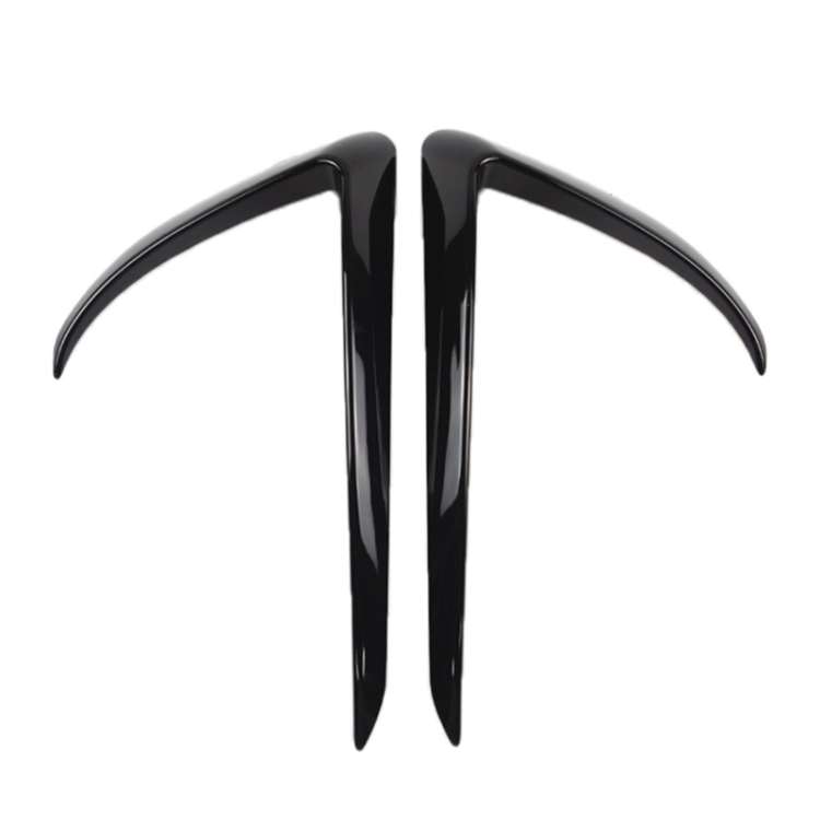 2 PCS Car Lamp Eyebrow Decorative Sticker Fog Lamp Frame for Tesla Model 3(Black)