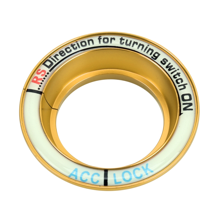For Ford Fluorescent Aluminum Alloy Ignition Key Ring, Inside Diameter: 3.2cm (Gold)