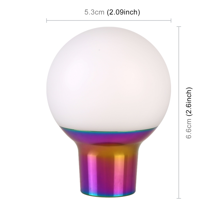Universal Car Small Round Ball Resin + Carbon Fiber Metal Gear Shift Knob (White)