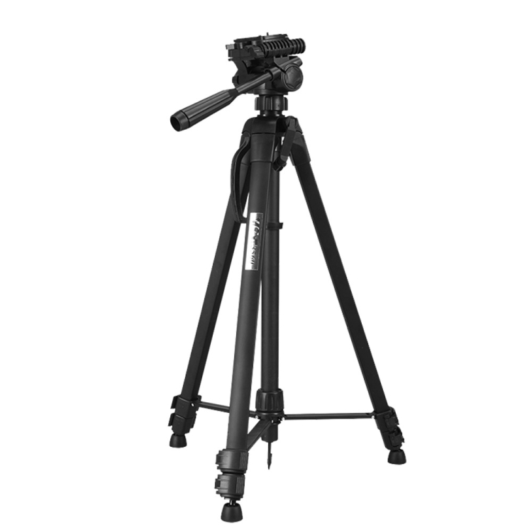 WeiFeng WT-3560 3-Section Folding Legs Live Broadcast Aluminum Alloy Tripod Mount (Black)