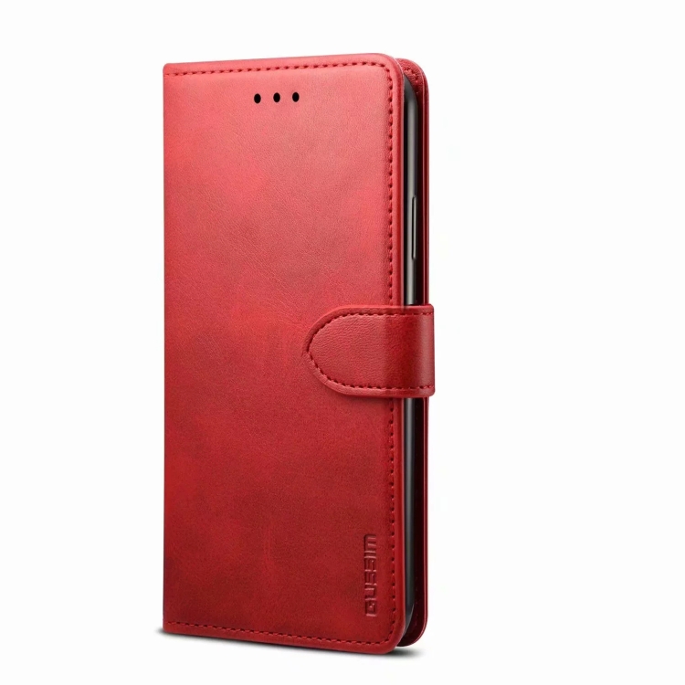 For Samsung Galaxy A12 5G GUSSIM Business Style Horizontal Flip Leather Case with Holder & Card Slots & Wallet(Red)