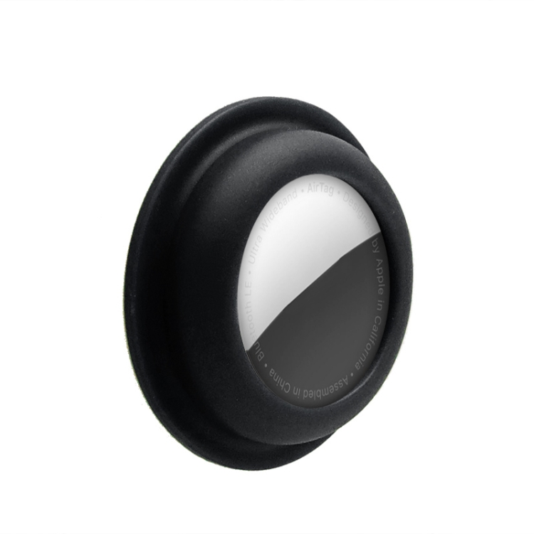 Adsorption Type Anti-scratch Silicone Shockproof Protective Cover Case For AirTag(Black)