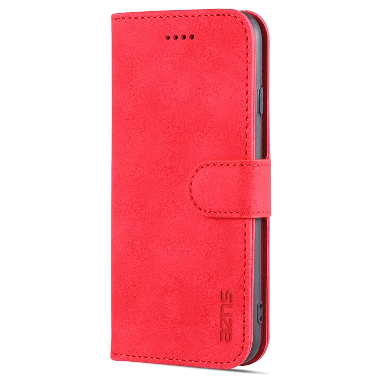 AZNS Skin Feel Calf Texture Horizontal Flip Leather Case with Card Slots & Holder & Wallet For iPhone 7 / 8 / SE (2020)(Red)