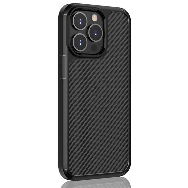 For iPhone 13 mini Pioneer Carbon Fiber Texture Shockproof TPU + PC Case (Black)