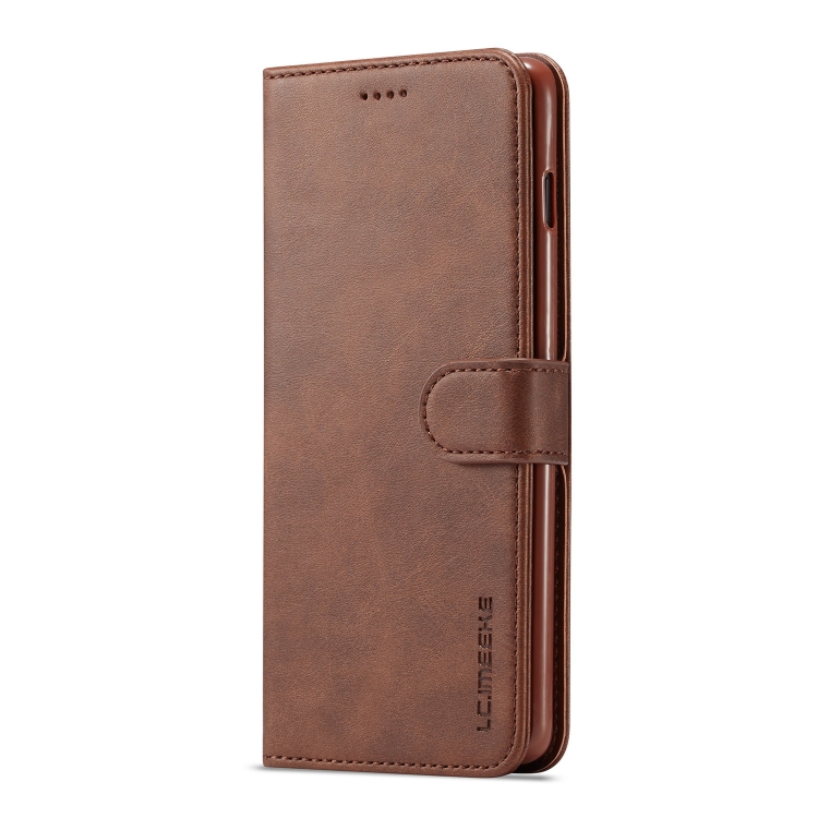 For Galaxy S10 Plus LC.IMEEKE Calf Texture Horizontal Flip Leather Case, with Holder & Card Slots & Wallet(Brown)