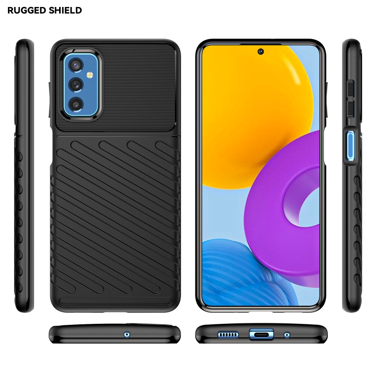 For Samsung Galaxy M52 5G Thunderbolt Shockproof TPU Protective Soft Phone Case(Black)