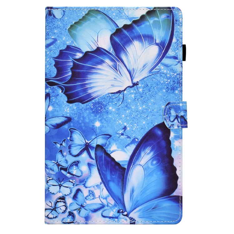 For Samsung Galaxy Tab A8 Sewing Pen Slot Leather Tablet Case(Butterflies)