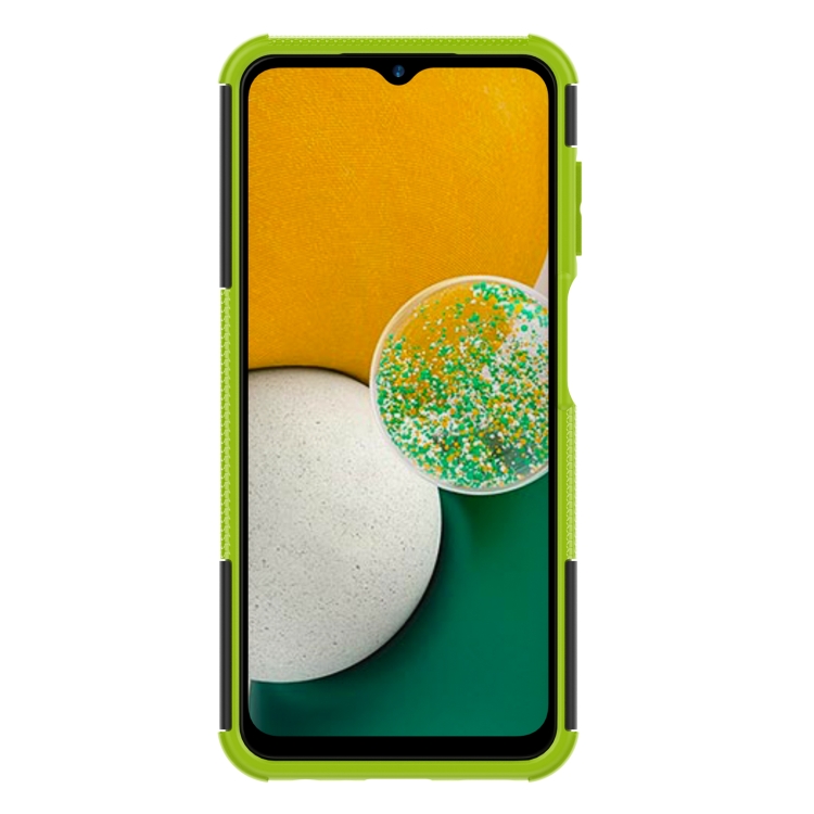 For Samsung Galaxy A13 4G Tire Texture Shockproof TPU+PC Phone Case with Holder(Green)