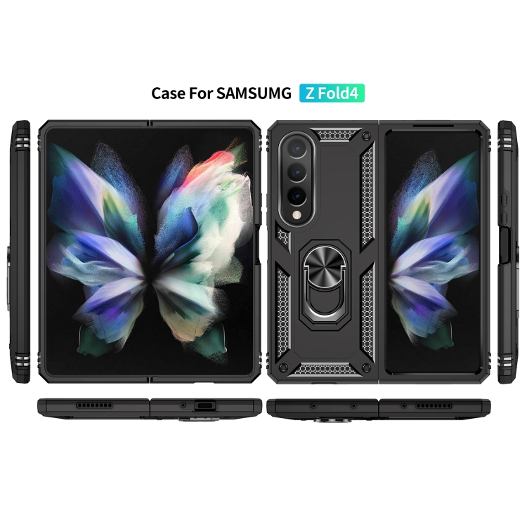 For Samsung Galaxy Z Fold4 Shockproof TPU + PC Phone Case(Black)