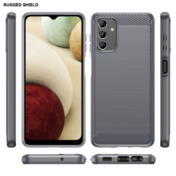 For Samsung Galaxy A04s Brushed Texture Carbon Fiber TPU Case(Grey)