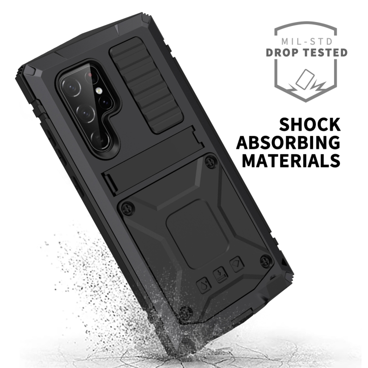 For Samsung Galaxy S23 Ultra 5G R-JUST Life Waterproof Dustproof Shockproof Phone Case(Black)
