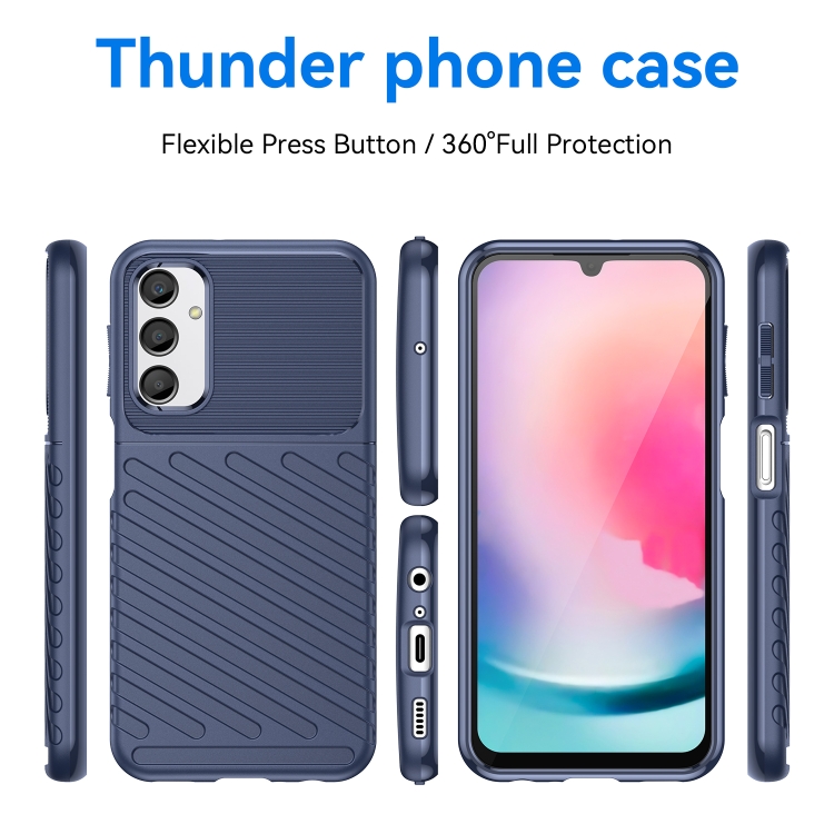 For Samsung Galaxy A24 4G Thunderbolt Shockproof TPU Phone Case(Blue)
