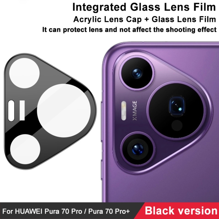 For Huawei Pura 70 Pro / 70 Pro+ imak High Definition Integrated Glass Lens Film Black Version