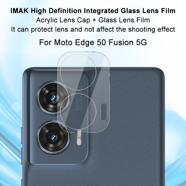 For Motorola Edge 50 Fusion 2pcs/Set imak HD Glass Rear Camera Lens Film