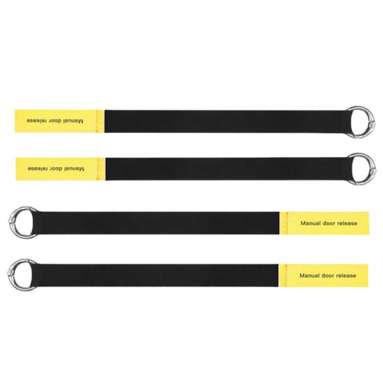 2pcs/Set For Tesla Model Y / 3 Car Rear Door Mechanical Switch Handle Extended Manual Door Release Safety Pull Rope(Black Yellow)