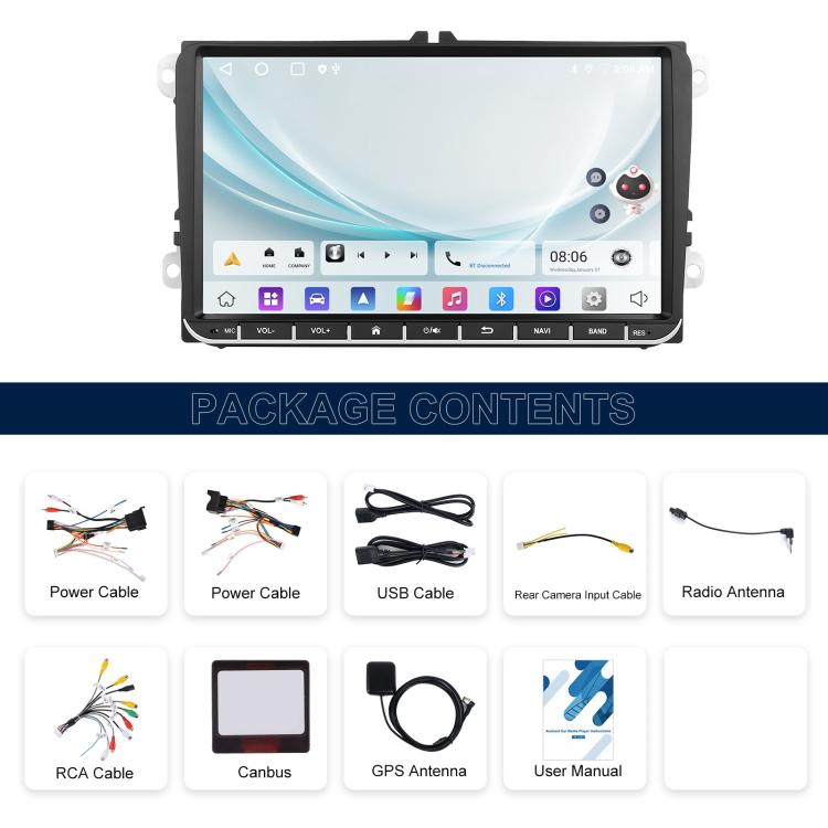 For Volkswagen Android 15 9 inch Screen Car Player Car Central Control Navigation, Specification:Standard