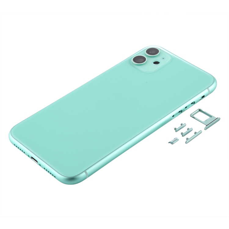 Back Housing Cover with SIM Card Tray & Side keys & Camera Lens for iPhone 11(Green)