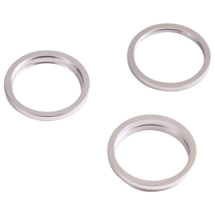 3 PCS Rear Camera Glass Lens Metal Outside Protector Hoop Ring for iPhone 13 Pro Max(White)