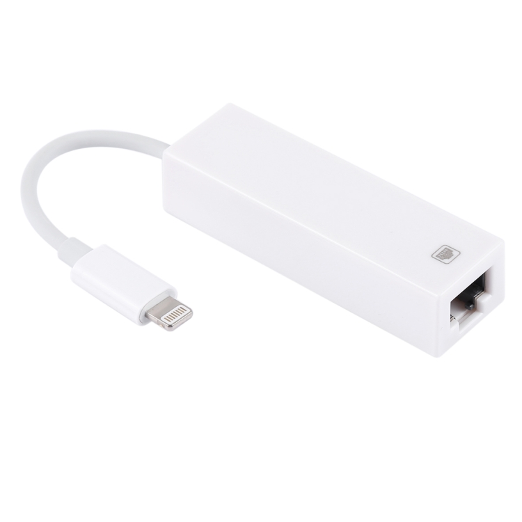 NK107A1 8 Pin to RJ45 Ethernet LAN Network Adapter Cable for iPhone / iPad Series, Total Length: 16cm(White)