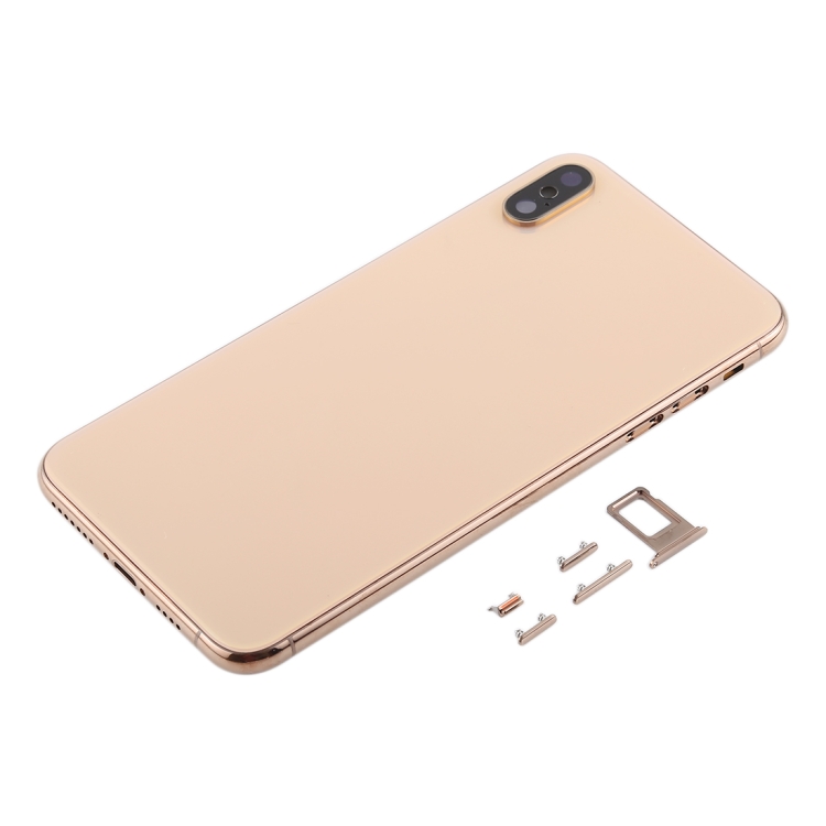 Back Cover with Camera Lens & SIM Card Tray & Side Keys for iPhone XS Max(Gold)