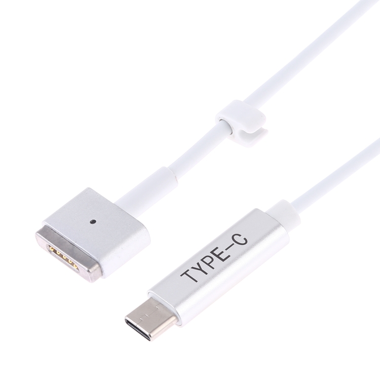 45W / 60W / 65W 5 Pin MagSafe 2 (T-Shaped) to USB-C / Type-C PD Charging Cable(White)