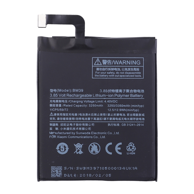 BM39 3250mAh for Xiaomi Mi 6 Li-Polymer Battery