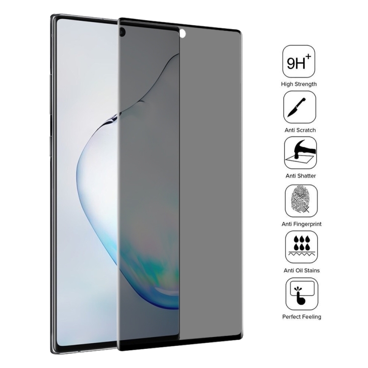 UV Full Cover Anti-spy Tempered Glass Film for Galaxy Note 10+