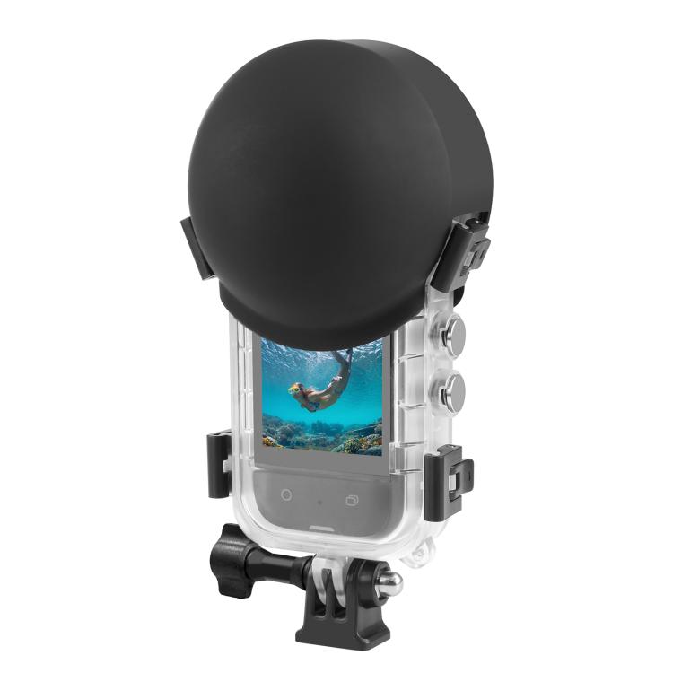 For Insta360 X5 PULUZ 60m Waterproof Sealed Diving Case with Silicone Lens Cover (Black)