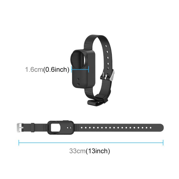 For DJI Osmo Nano PULUZ Body Silicone Expansion Wrist Strap Cover Pet Collar Mount (Black)