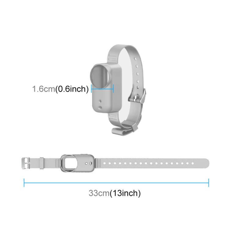For DJI Osmo Nano PULUZ Body Silicone Expansion Wrist Strap Cover Pet Collar Mount (Grey)