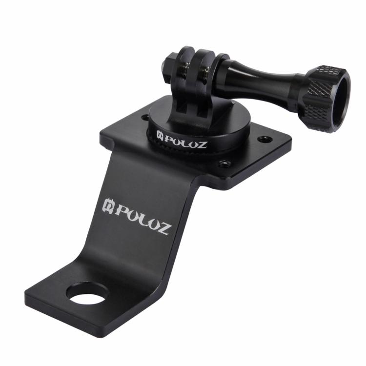 PULUZ Aluminum Alloy Motorcycle Fixed Holder Mount with Tripod Adapter & Screw for GoPro, Insta360, DJI and Other Action Cameras(Black)