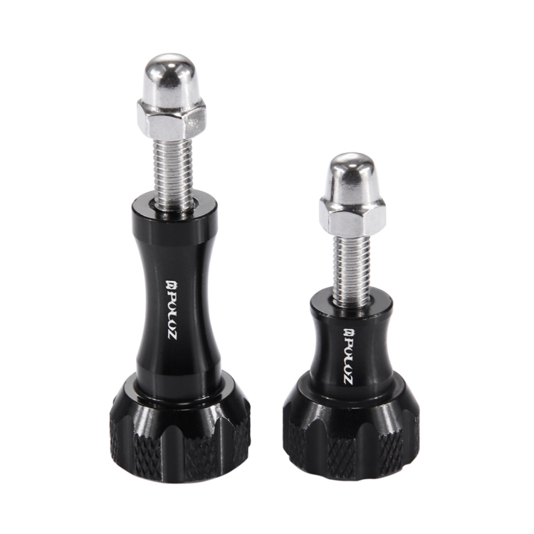 PULUZ CNC Aluminum Thumb Knob Stainless Bolt Nut Screw Set for GoPro, Insta360, DJI and Other Action Cameras(Black)