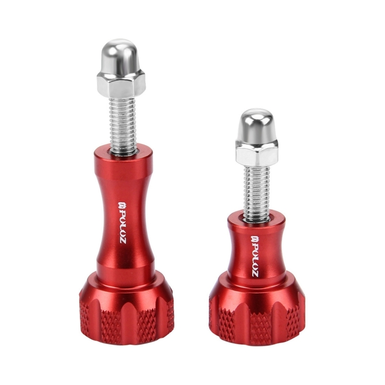 PULUZ CNC Aluminum Thumb Knob Stainless Bolt Nut Screw Set for GoPro, Insta360, DJI and Other Action Cameras(Red)