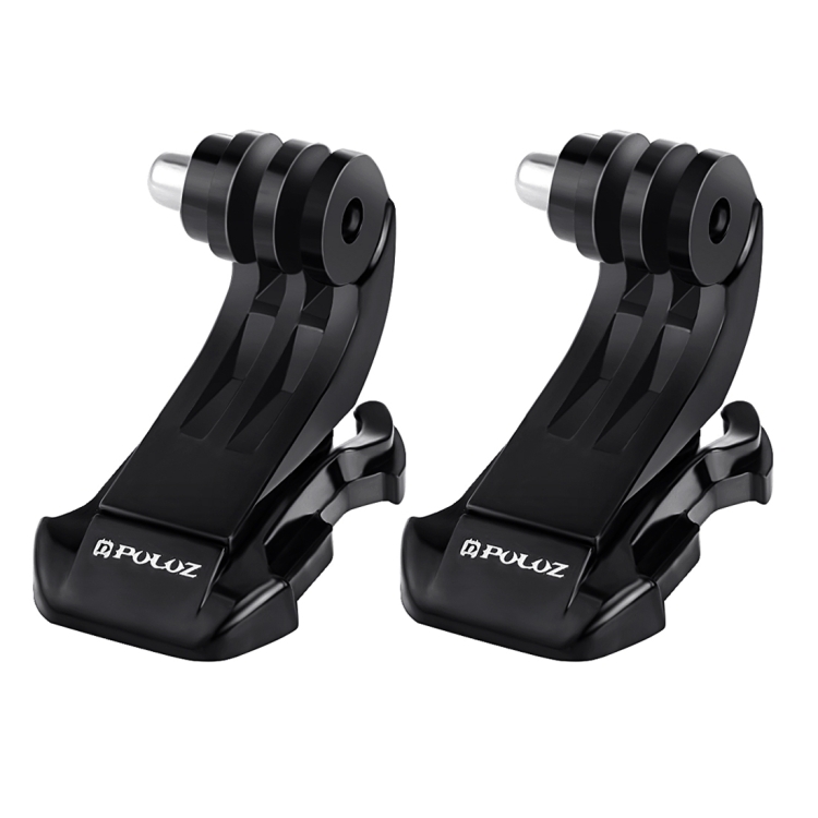 2 PCS PULUZ Black Vertical Surface J-Hook Buckle Mount Set for PULUZ Action Sports Cameras Jaws Flex Clamp Mount for GoPro, Insta360, DJI and Other Action Cameras(Black)