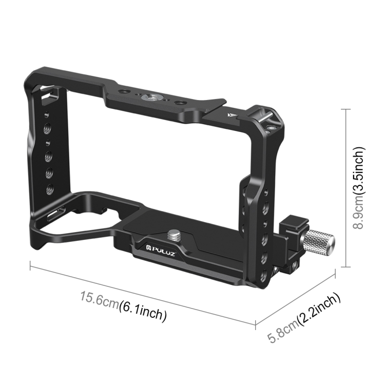 For Sony ILCE-A7CM2 / Alpha 7C II / Alpha 7CR PULUZ Metal Camera Cage Stabilizer Rig (Black)