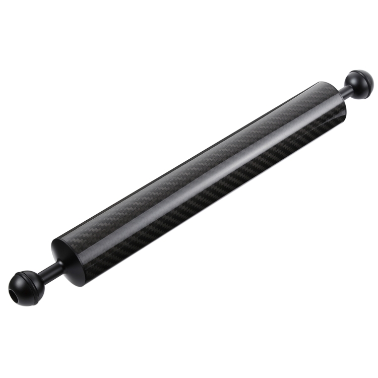 PULUZ 14.56 inch 37cm Length 40mm Diameter Dual Balls Carbon Fiber Floating Arm, Ball Diameter: 25mm, Buoyancy: 300g