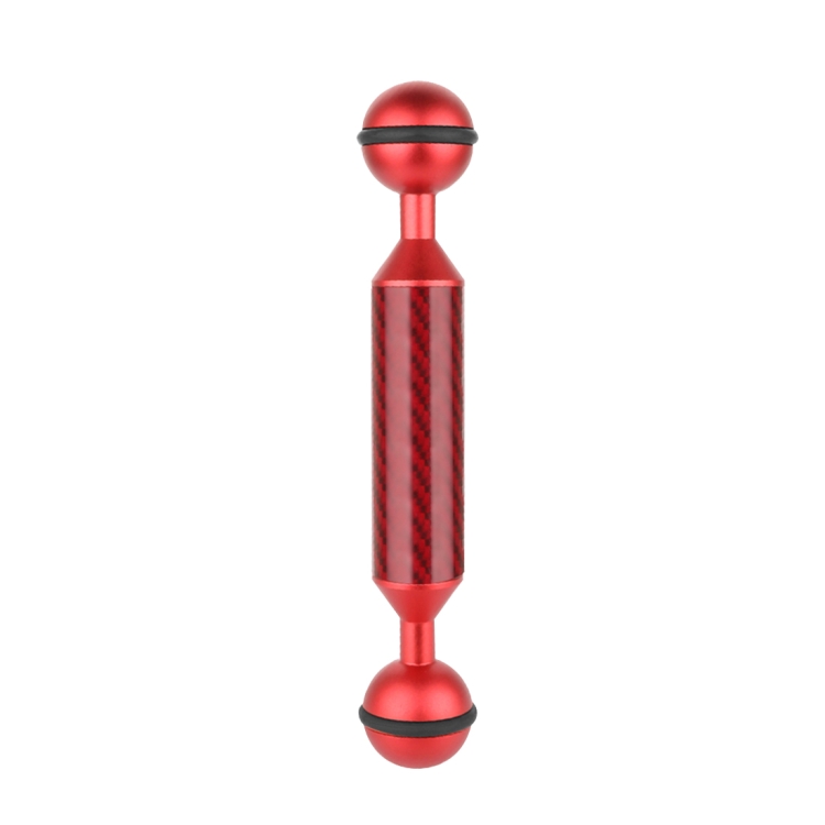 PULUZ 5 inch 13cm Length 20.8mm Diameter Dual Balls Carbon Fiber Floating Arm, Ball Diameter: 25mm(Red)