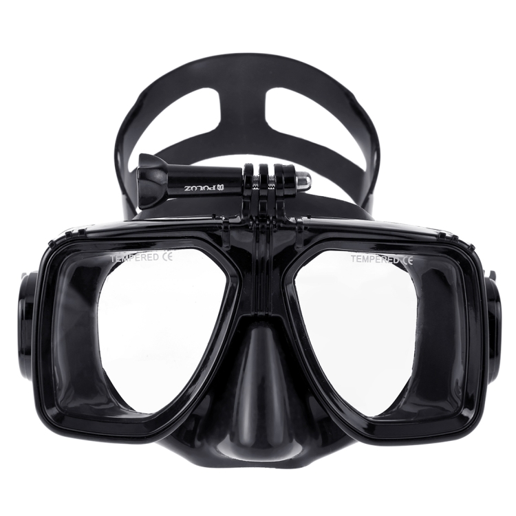 PULUZ Water Sports Diving Equipment Diving Mask Swimming Glasses for GoPro, Insta360, DJI and Other Action Cameras(Black)