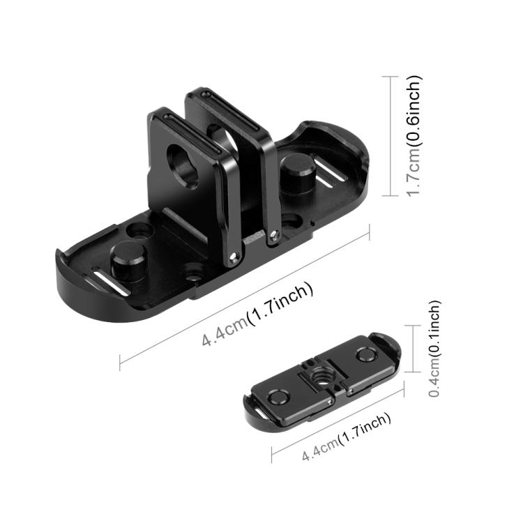 PULUZ Quick Release Magnetic Folding Base Adapter for GoPro HERO12 Black /11 Black /11 Black mini /10 Black /9 Black /8 Black / Max (Black)