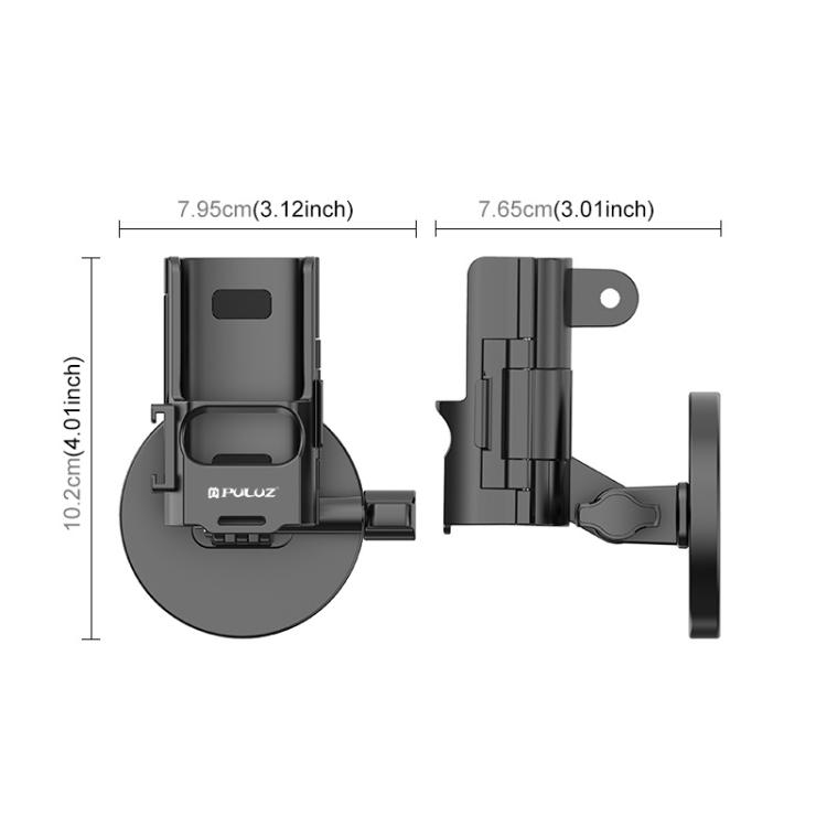 For DJI OSMO Pocket 3 PULUZ Protective Frame Magnetic Desktop Mount Angle Adjustable Base (Black)