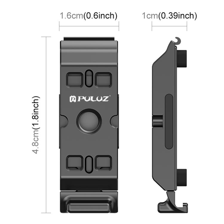 PULUZ ACE / AC Aluminum Alloy Vertical Shooting Magnetic Quick-release Battery Side Interface Cover for Insta360 Ace Pro 2 (Black)
